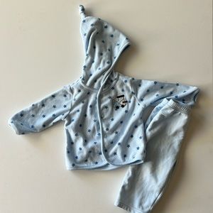 Carters stars and train fleece outfit